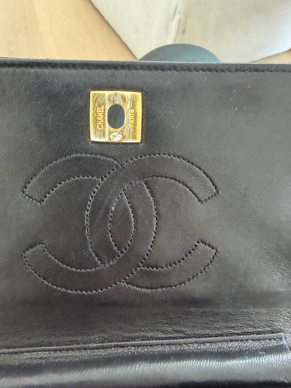 CHANEL Black Quilted Lambskin Crossbody with Gold Chain - Picture 13 of 13